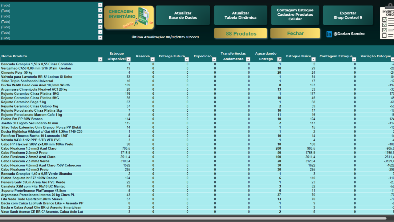 Automação de Estoque com Excel, VBA e SQL
